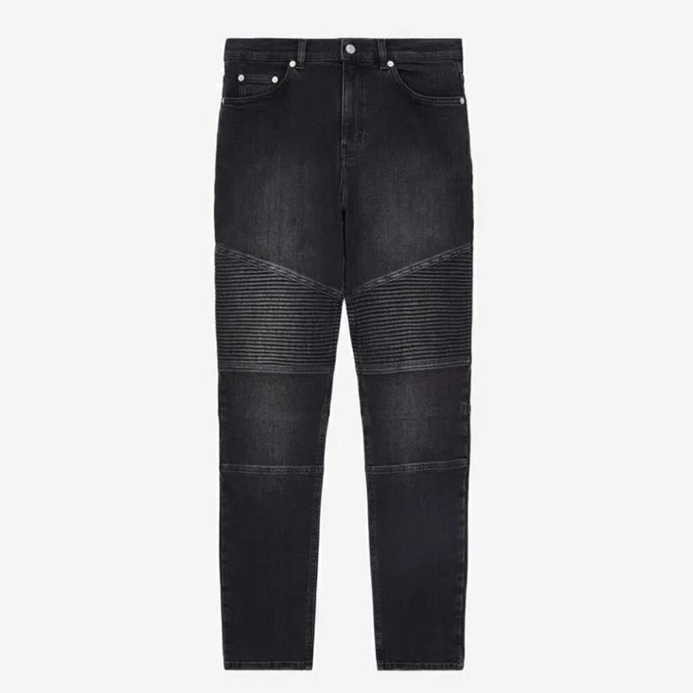 The Kooples Moto Jeans Slim Fit 90s Denim Dark Wash Black NWT Mens FR30